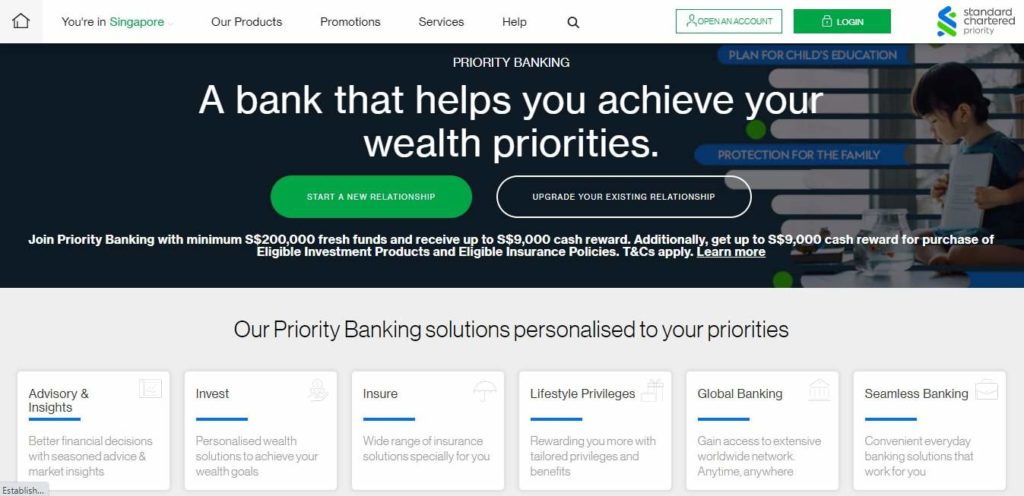 Standard Chartered Priority's Homepage