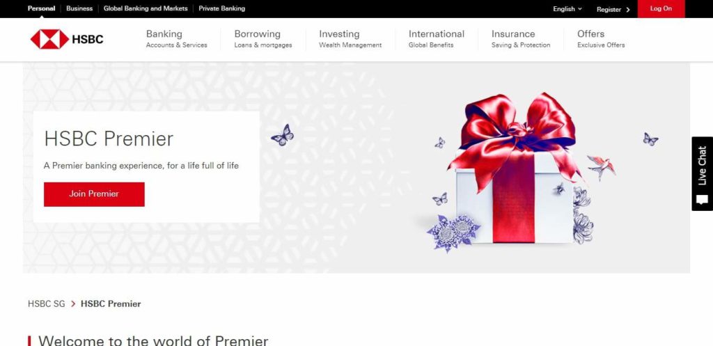 HSBC Premier's Homepage