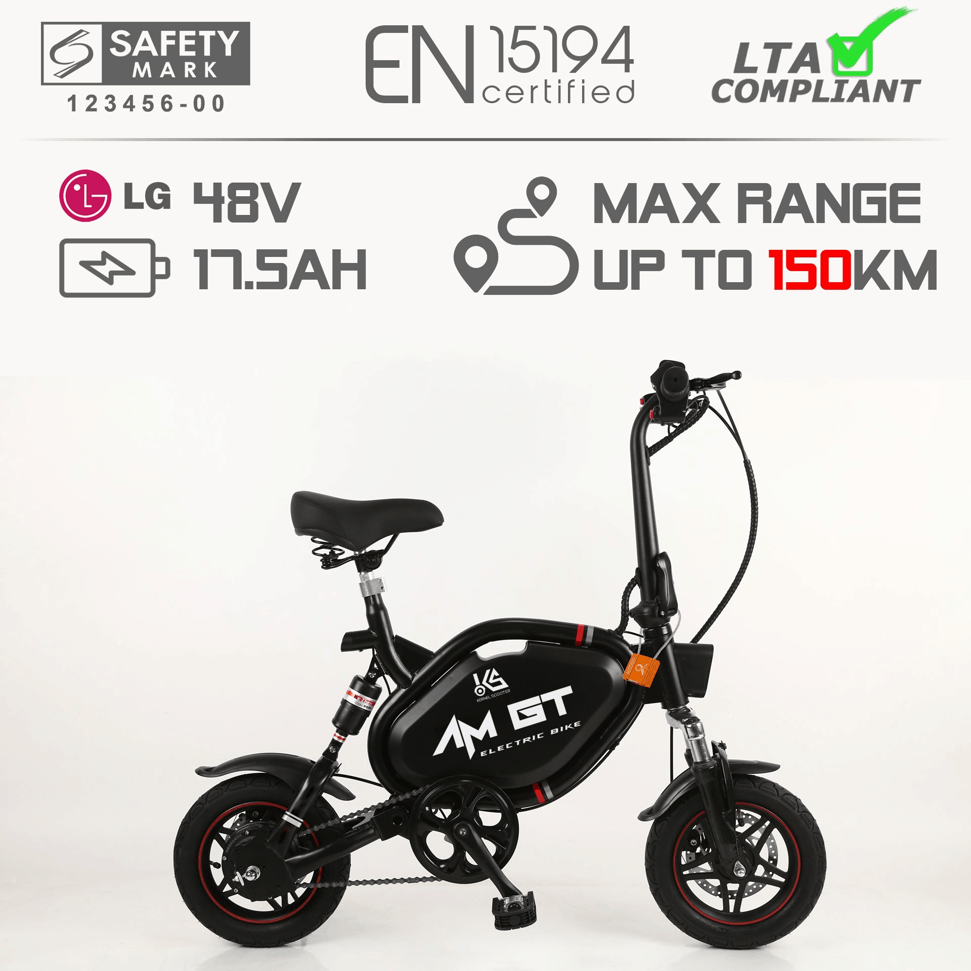 AM GT Electric Bike Bicycle Singapore Ebike PAB EN15194 LTA