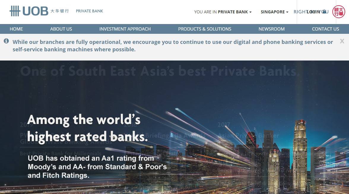 UOB Private Banking's Homepage