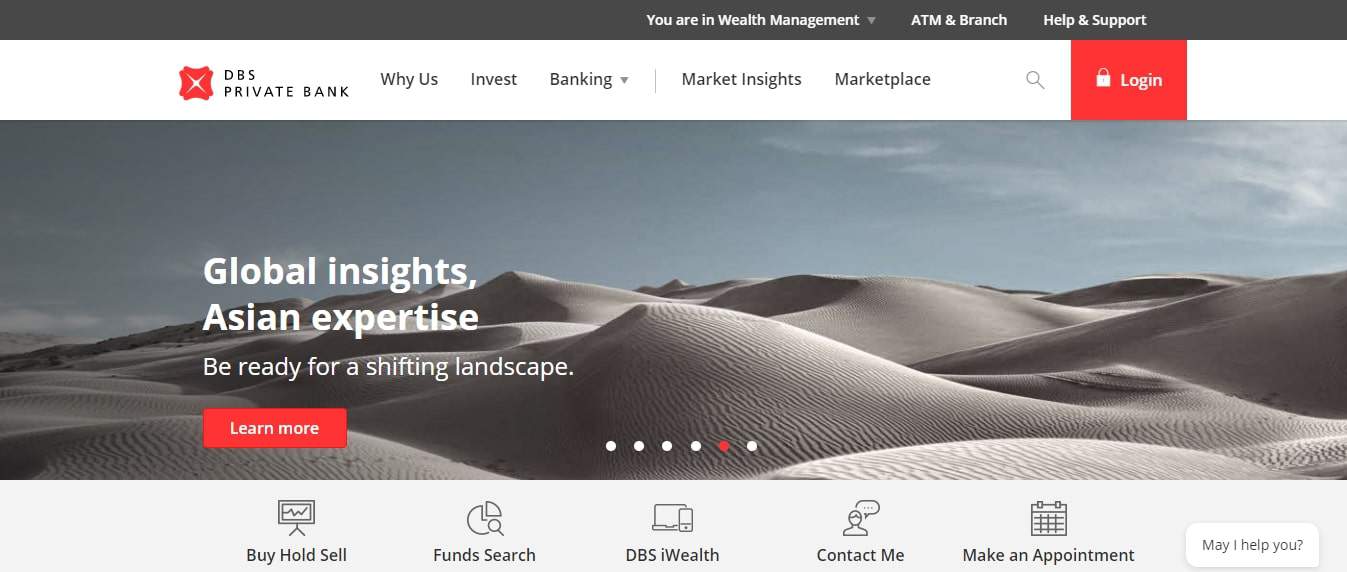 DBS Private Banking's Homepage