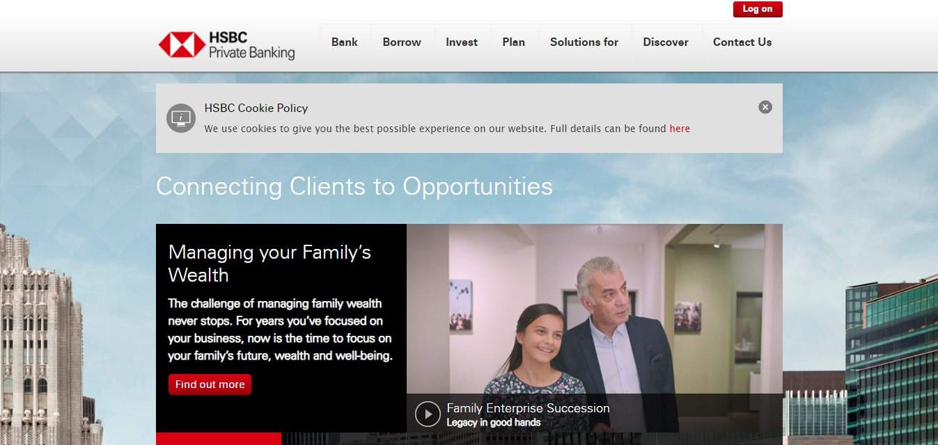 HSBC Private Banking's Homepage