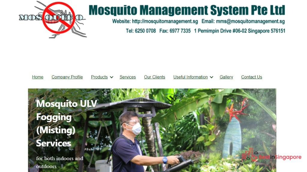Mosquito Management System's Homepage