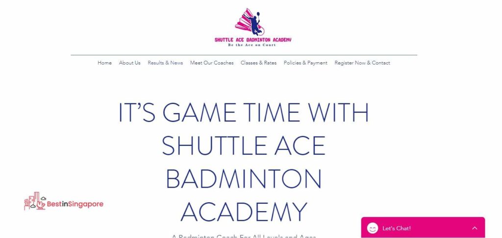 ShuttleAce Badminton Academy's Homepage
