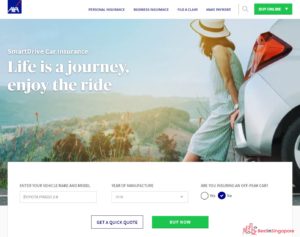 AXA SmartDrive Car Insurance' Homepage