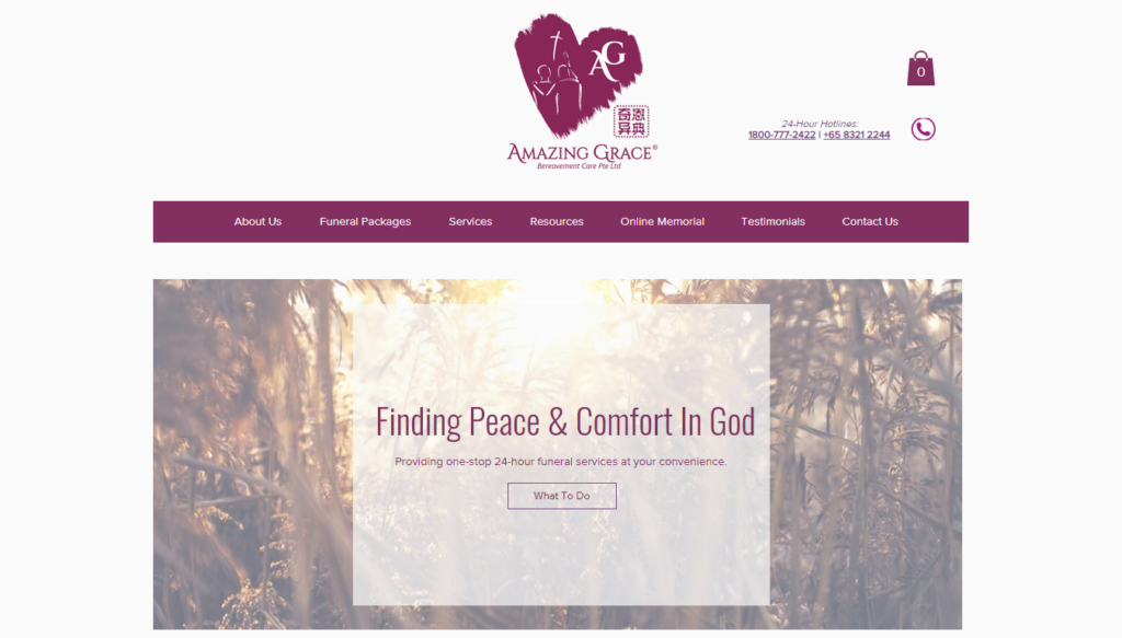 Amazing Grace Bereavement Care' Homepage