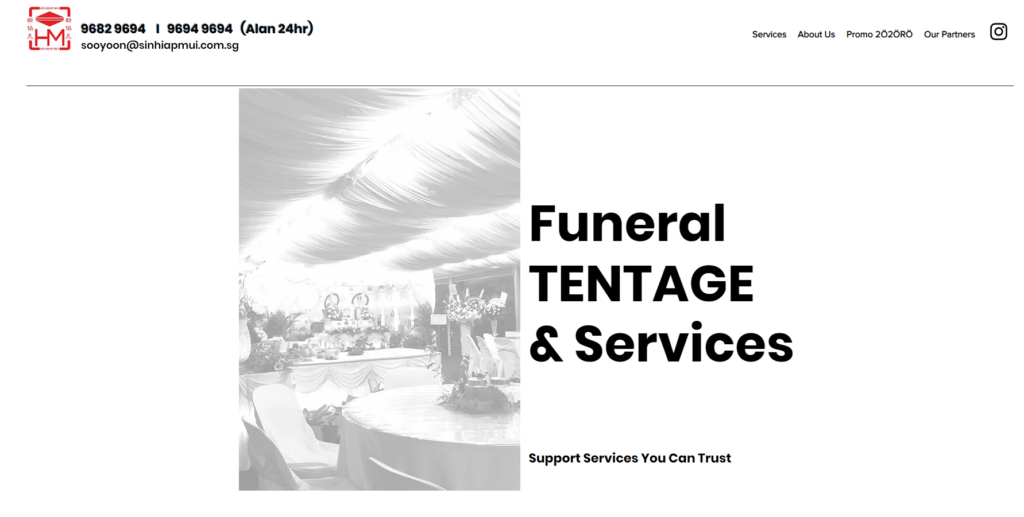 Sin Hiap Mui Funeral Tentage & Services' Homepage