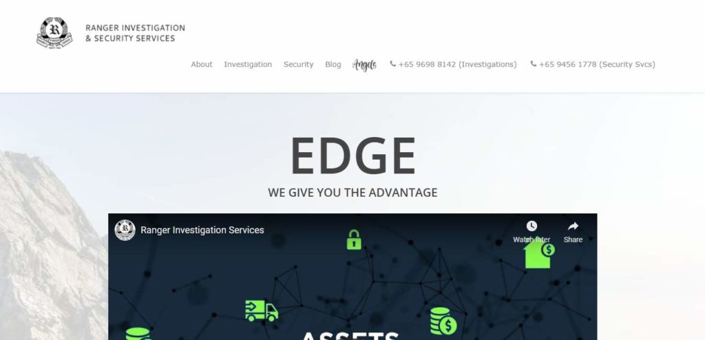  Homepage von Ranger Security