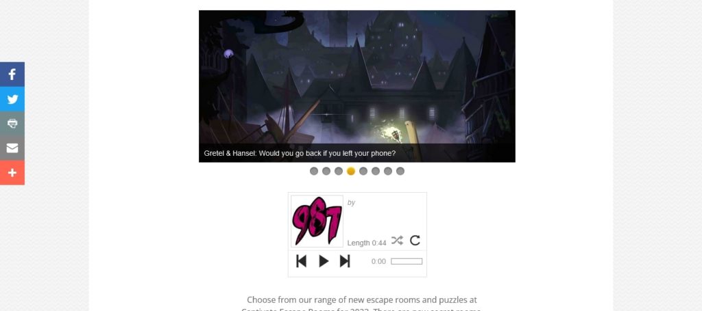 Captivate Escape Rooms Homepage