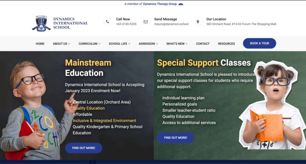 Dynamics International School Homepage