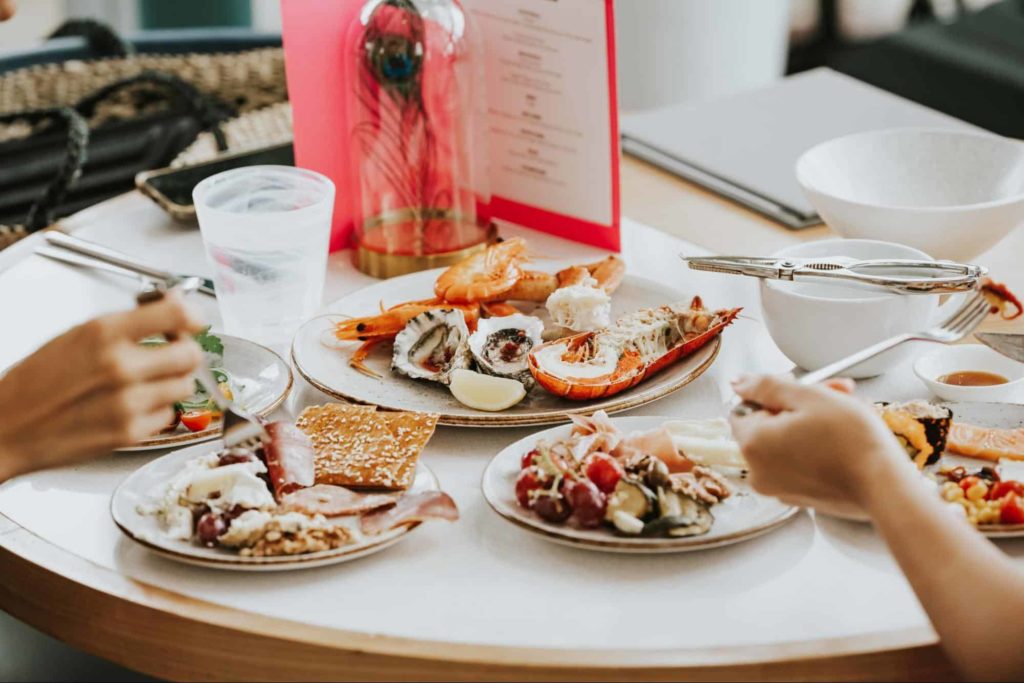 Seafood brunch
