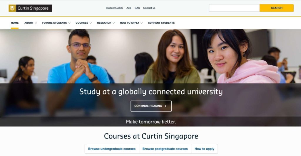 Curtin University Singapore Homepage