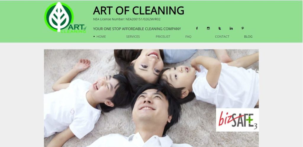 Art of Cleaning honlapja