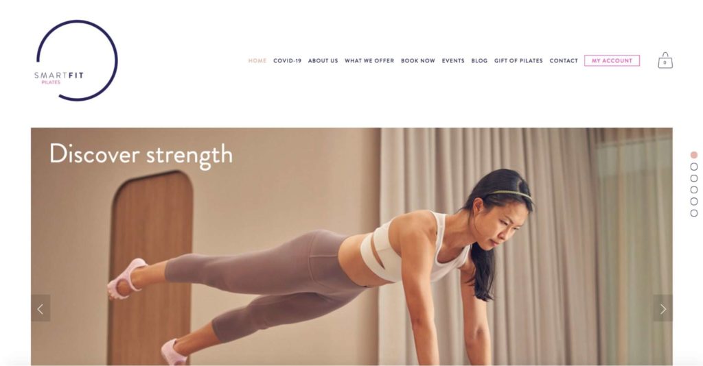 Smartfit Pilates' Homepage