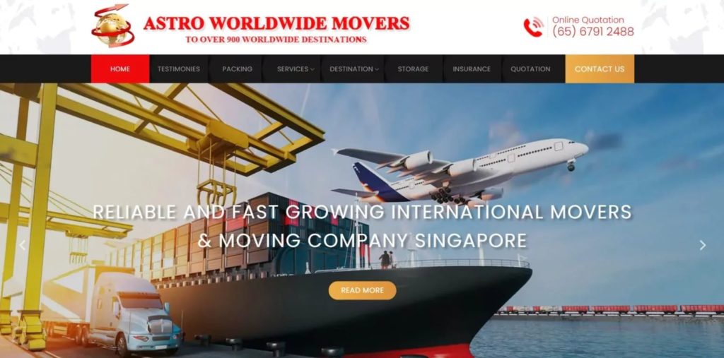 Astro Worldwide Movers Homepage