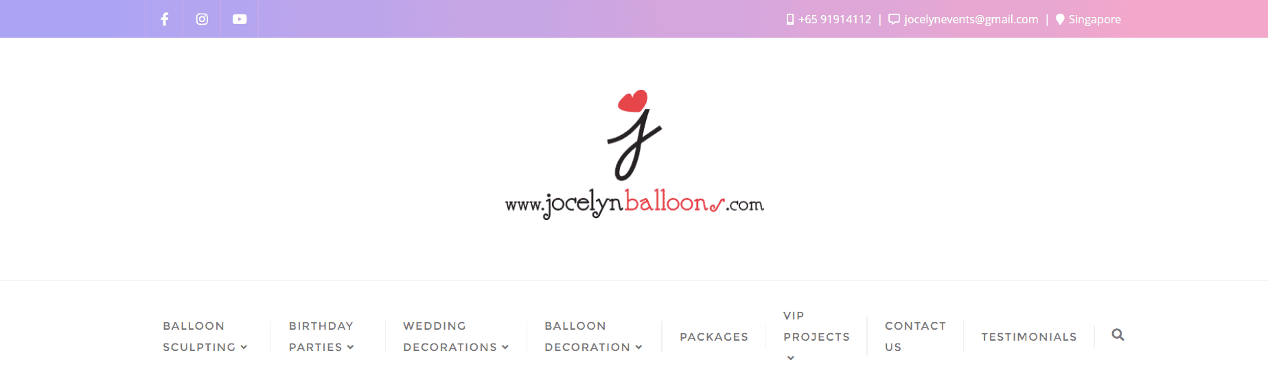 JocelynBalloons Homepage