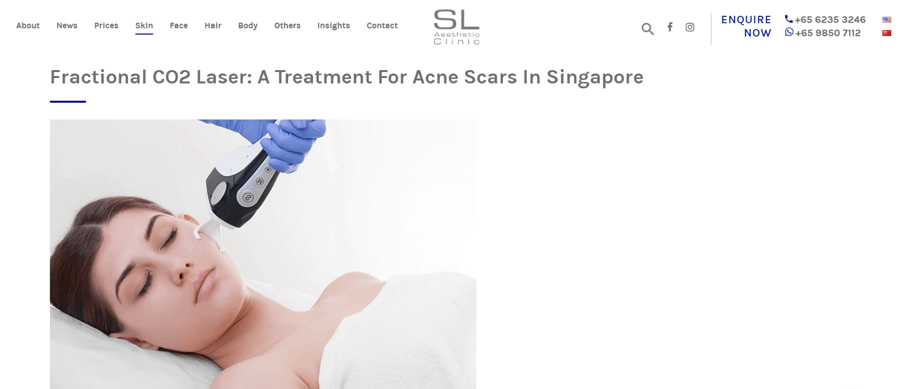 SL Aesthetic Clinic Homepage