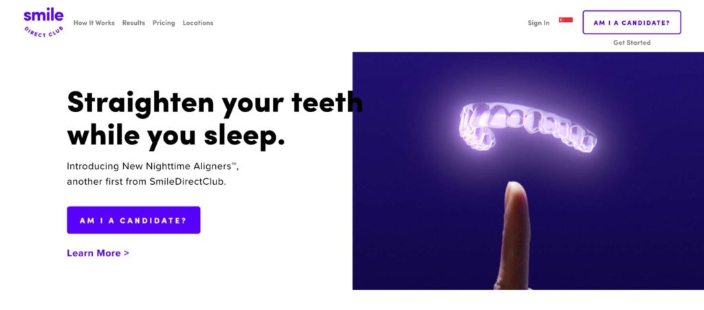 Smile Direct Club's Homepage