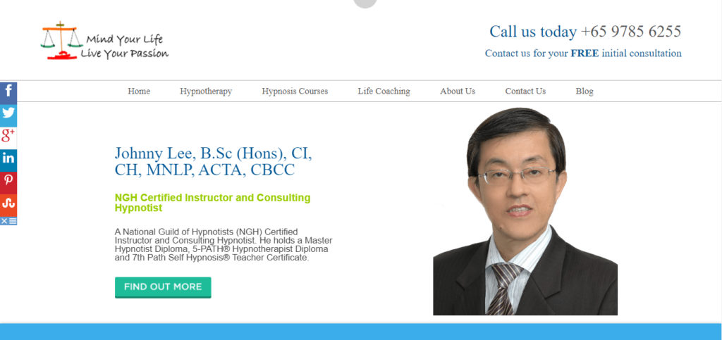 MindLife Hypnotherapy Singapore' Homepage
