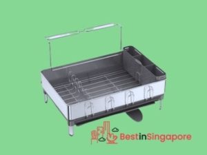 Simplehuman Steel Frame Dish Rack With Wine Holder_Dish Rack_bestinsingapore
