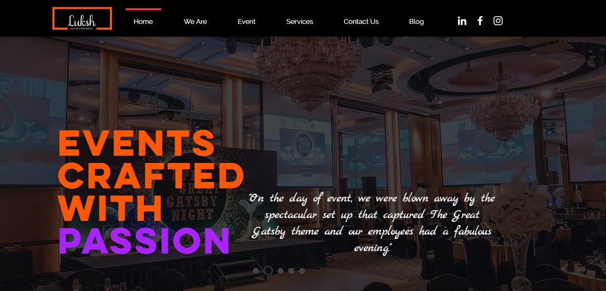 Luksh Event Concierge's Homepage