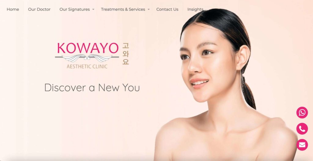 Kowayo Aesthetic Clinic's Homepage