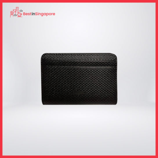 Lacoste’s Altitude Striped Zip Pull Grained Leather Wallet