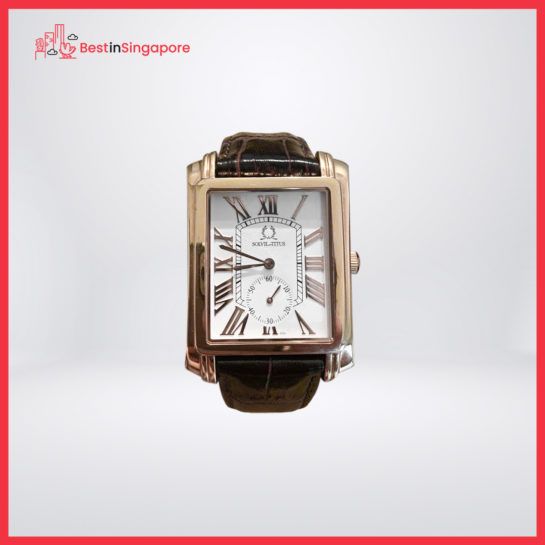 Solvil et Titus – VINTAGE 2 HANDS SMALL SECOND QUARTZ LEATHER WATCH