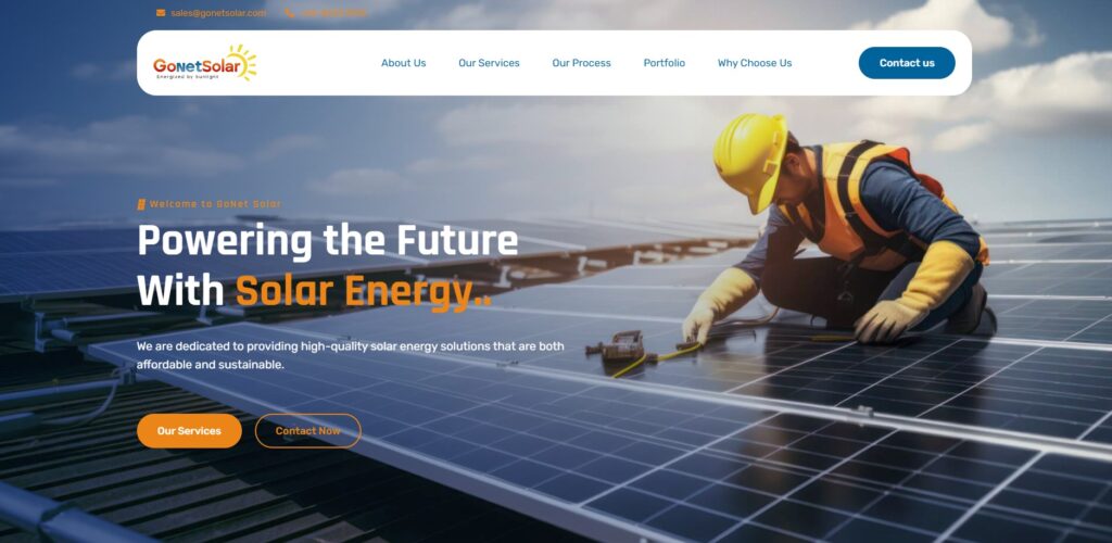 go net solar homepage