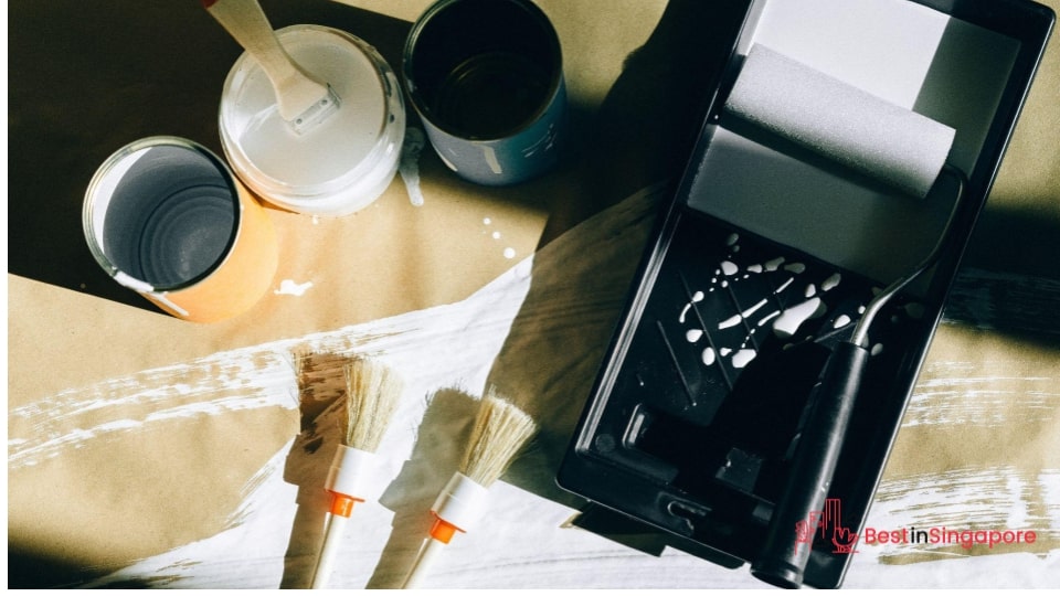 Use a slender paint roller and accessories