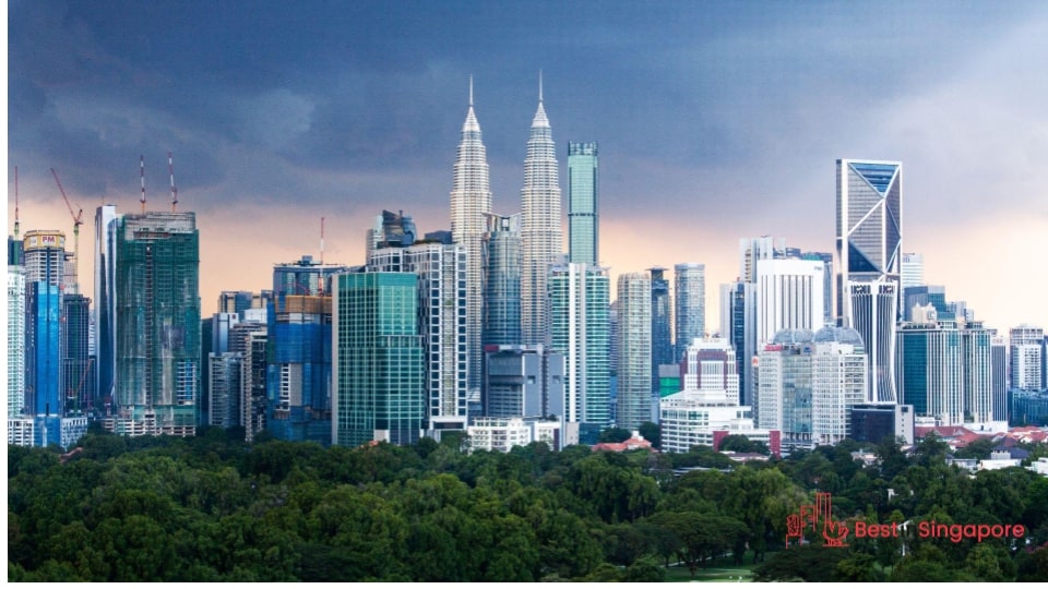 Malaysia is nearly 460 times larger than Singapore