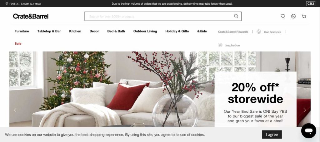 Crate and Barrel's Homepage