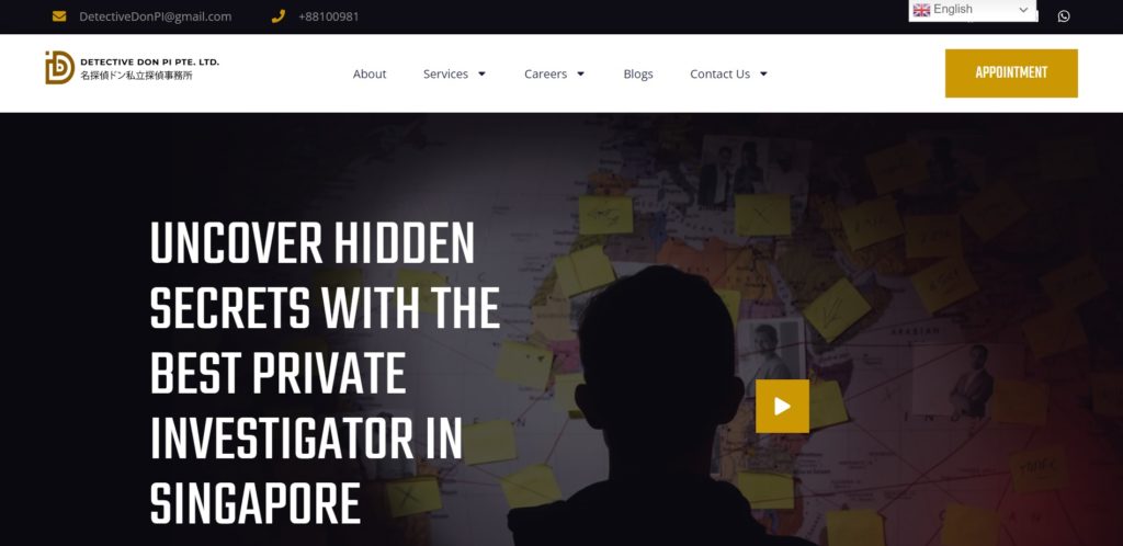 Detective Don PI Pte Ltd Homepage
