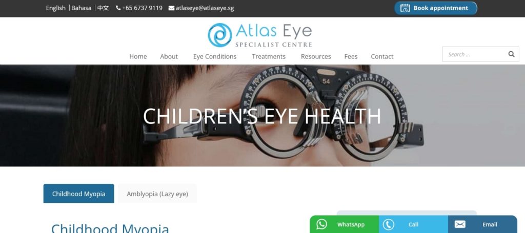 Atlas Eye Specialist Centre Homepage