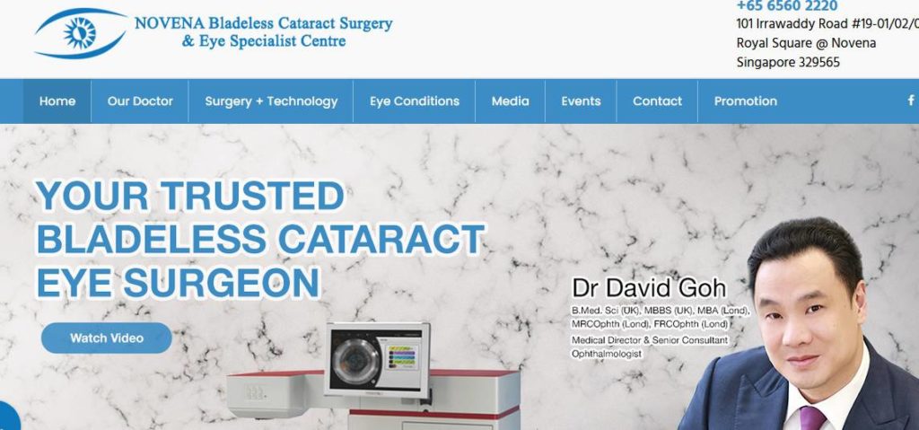 Novena Bladeless Cataract Surgery and Eye Specialist Centre Homepage