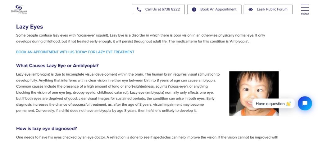 Shinagawa Eye Centre Homepage
