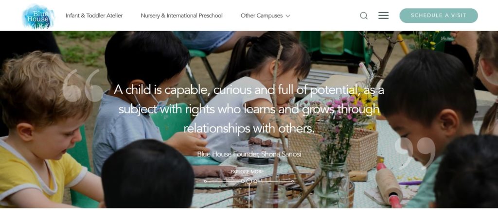 Blue House Nursery & International Preschool Homepage