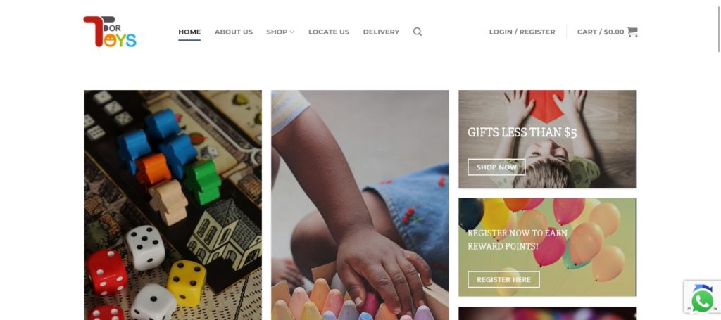 T For Toys Homepage