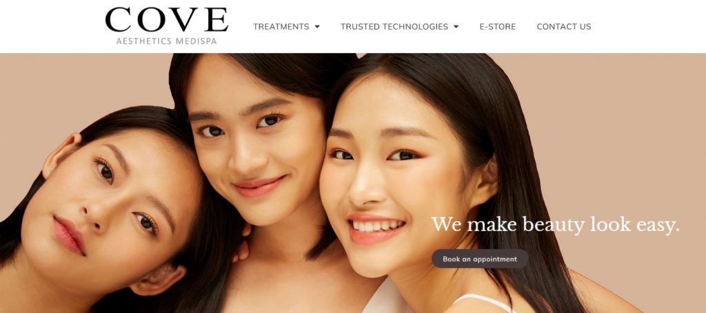 Cove Aesthetics Homepage