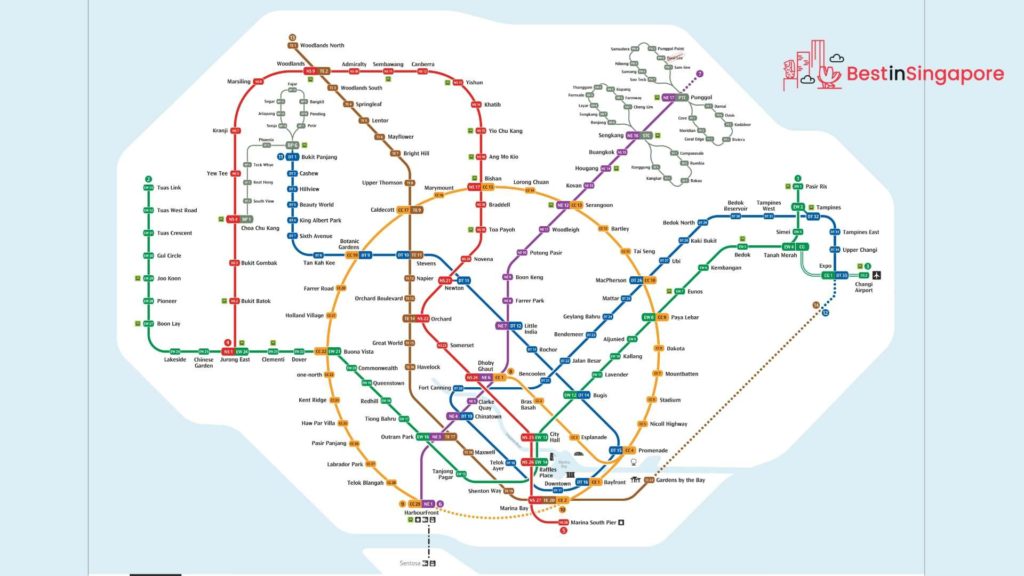 What are the different lines of Singapore MRT