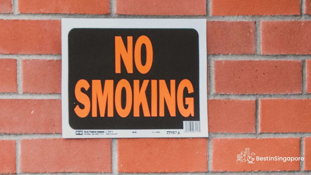 Where in Singapore are you not allowed to smoke