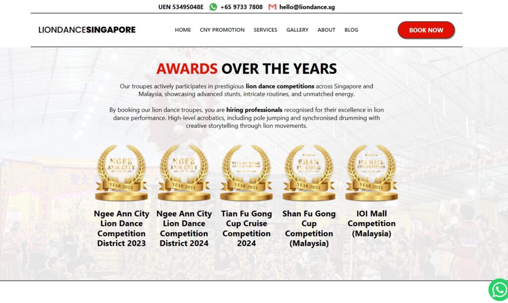 lion dance singapore homepage