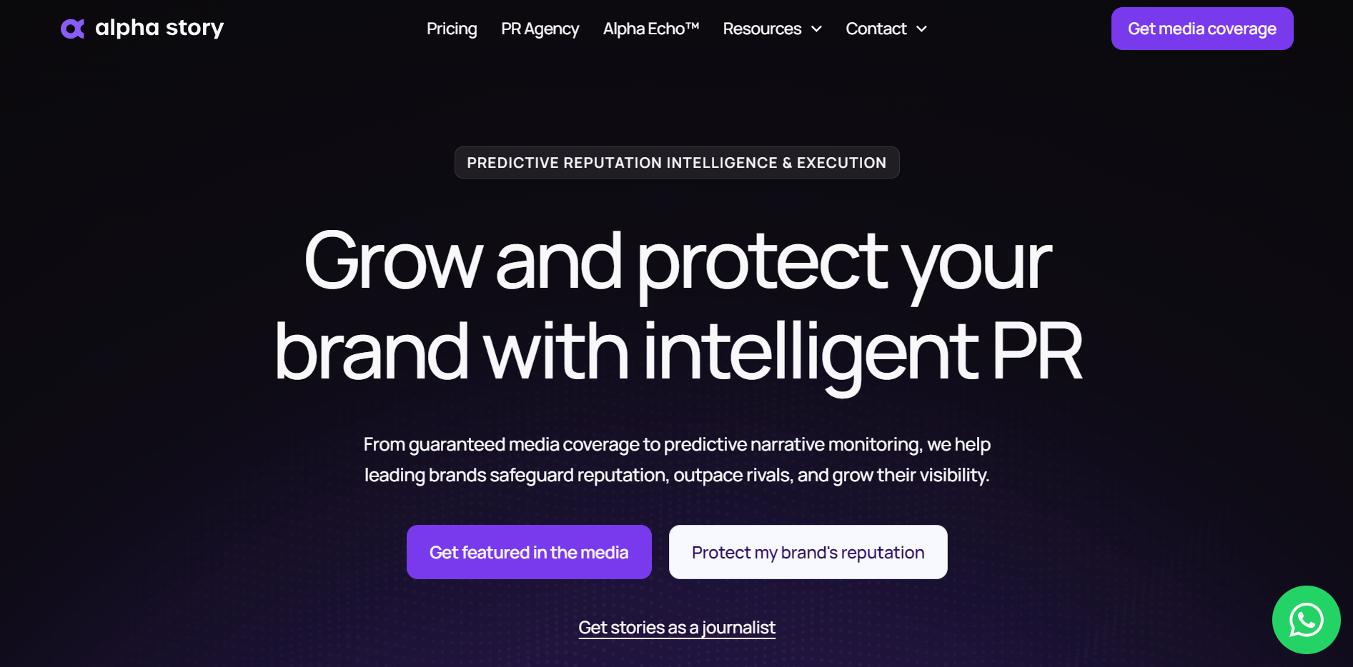 Alpha Story homepage