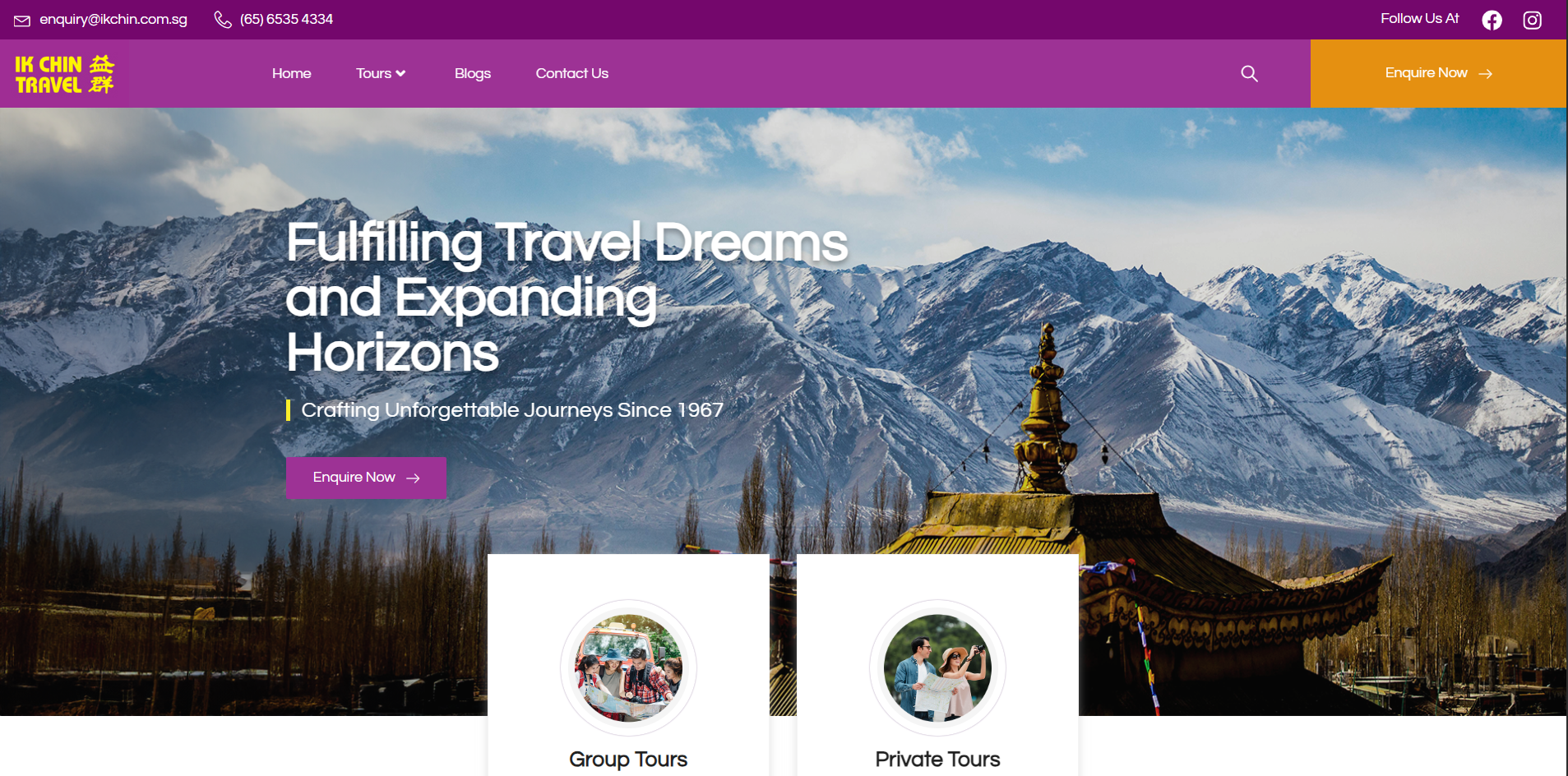 Ik Chin Travel homepage