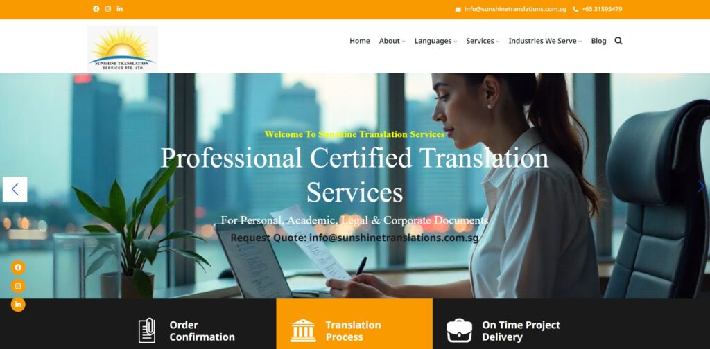 sunshine translations homepage