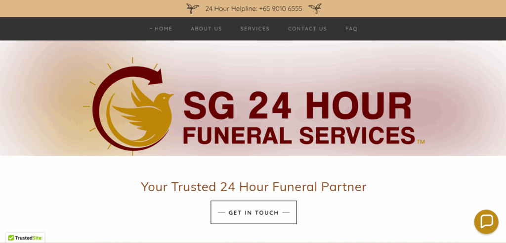 SG 24 Hour Funeral Services homepage