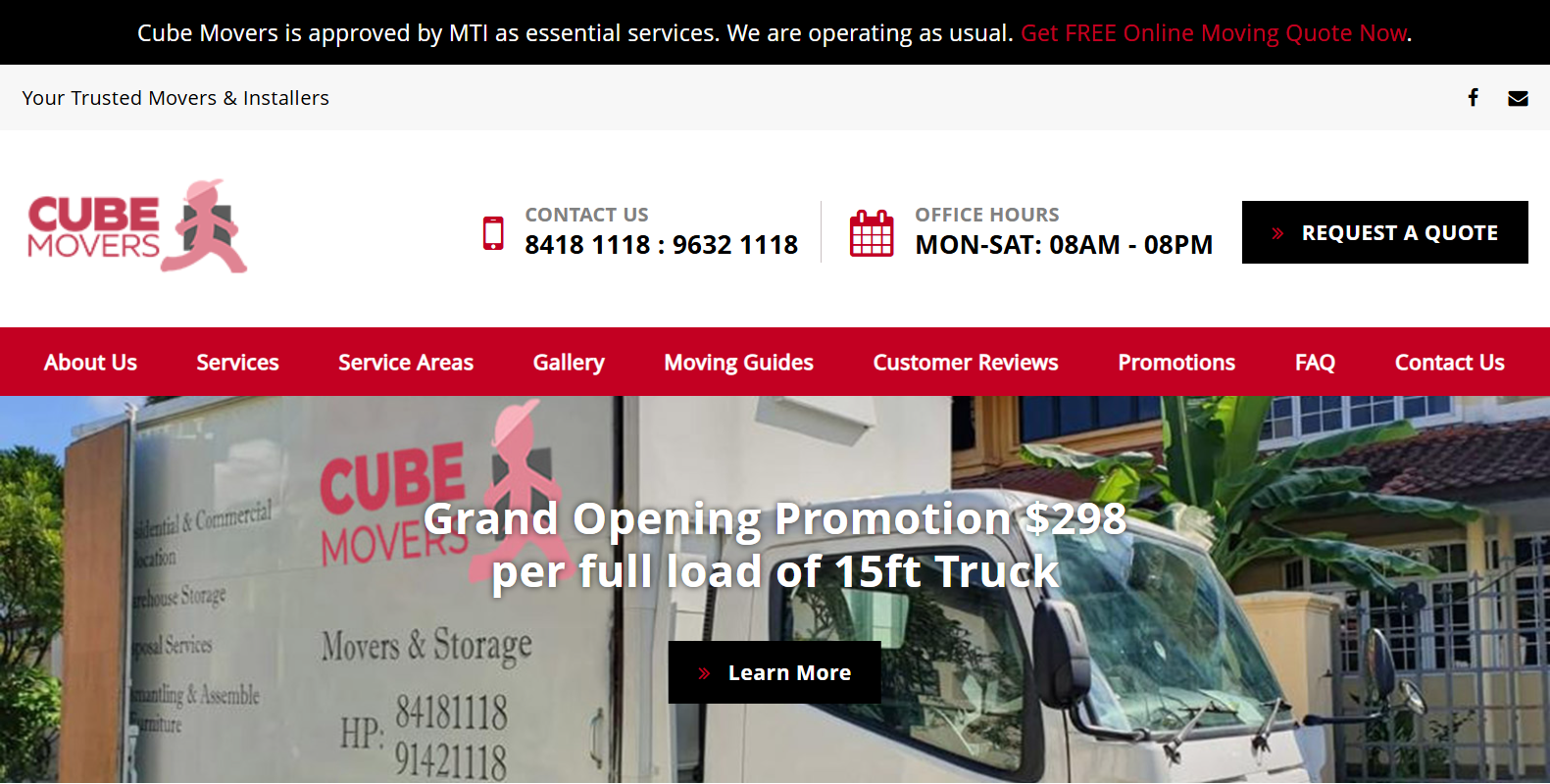 cube movers homepage